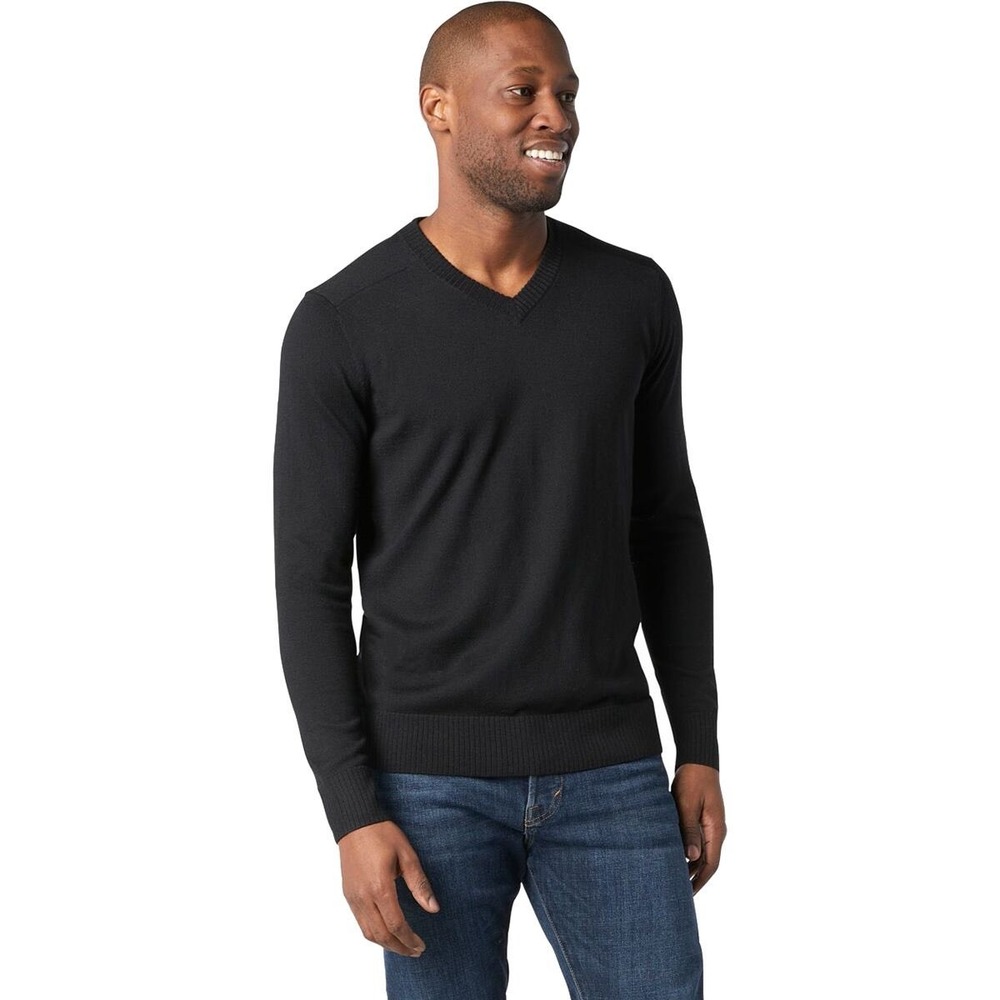 Smartwool Men's Sparwood V-Neck Sweater In Black Size Medium Outdoor Classic